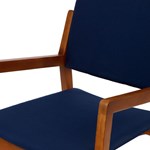 Cadeira Martini Com Braço Em Madeira Maciça - Azul