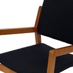 Cadeira Martini Com Braço Em Madeira Maciça - Preto