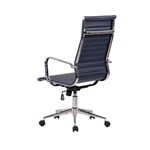 Cadeira Office Alta Hamilton C/ Base Cromada - Azul Escuro