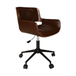 Cadeira Office Lombard C/ Revestimento em Poliuretano - Marrom Mocha