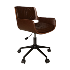 Cadeira Office Lombard C/ Revestimento em Poliuretano - Marrom Mocha
