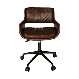 Cadeira Office Lombard C/ Revestimento em Poliuretano - Marrom Mocha