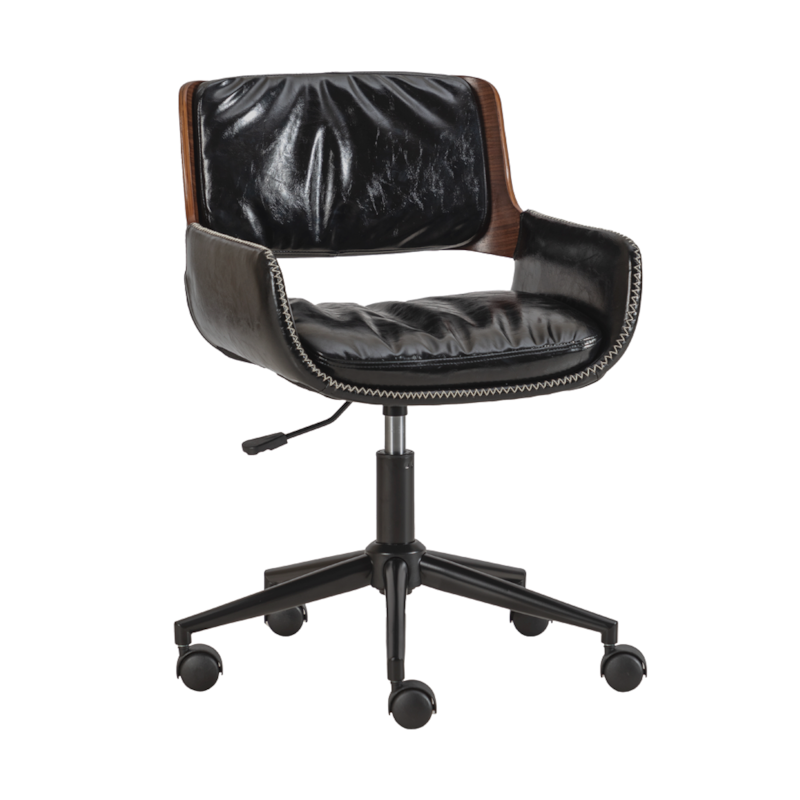 Cadeira Office Lombard C/ Revestimento em Poliuretano - Preto