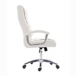 Cadeira Office Prince C/ Revestimento em Couro Ecológico - Branco