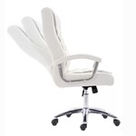 Cadeira Office Prince C/ Revestimento em Couro Ecológico - Branco