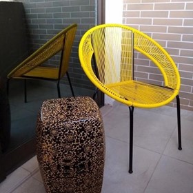 Cadeira Sinaloa em Fibra Síntetica - Amarela