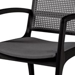 Cadeira Teerã Com Braço Em Madeira Maciça E Palhinha - Preto/Preto