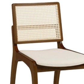 Cadeira Teerã Em Madeira Maciça E Palha - Nogueira