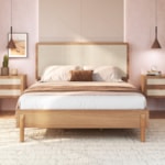 Cama De Casal Oslo 138cm Com Cabeceira Em Palhinha
