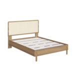 Cama De Casal Oslo 138cm Com Cabeceira Em Palhinha