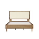 Cama De Casal Oslo 138cm Com Cabeceira Em Palhinha