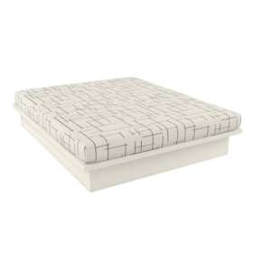 Cama de Casal Rutger em Madeira Laminada - Off-White