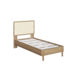 Cama De Solteiro Oslo 88cm Com Cabeceira Em Palhinha