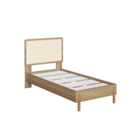 Cama De Solteiro Oslo 88cm Com Cabeceira Em Palhinha