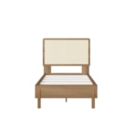 Cama De Solteiro Oslo 88cm Com Cabeceira Em Palhinha