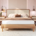 Cama Queen Oslo 158cm Com Cabeceira Em Palhinha