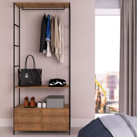 Closet Arara C/ Cabideiro Becker Quantum em Aço C/2 Gavetas