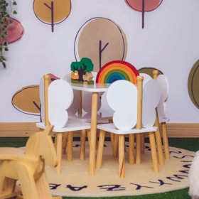 Conjunto 1 Mesa 4 Cadeiras Infantil Izumi