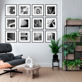 Conjunto 12 Quadros Decorativos 35x35cm Monde Urbain