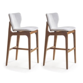 Conjunto 2 Banquetas Livia Em Madeira Maciça Freijó 75cm