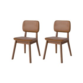 Conjunto 2 Cadeiras Classic Em Madeira Maciça - Marrom