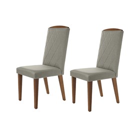 Conjunto 2 Cadeiras Daisy Com Pés Em Madeira Maciça - Natural E Linked 35