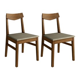 Conjunto 2 Cadeiras Juan em Madeira Maciça