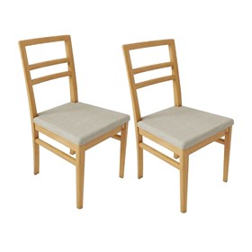 Conjunto 2 Cadeiras Kaylee em Madeira Maciça - Amêndoa