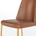 Conjunto 2 Cadeiras Lucille Com Pés Em Aço Carbono Dourado - Caramel