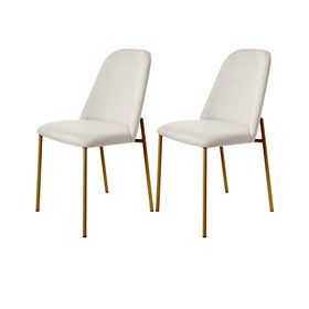 Conjunto 2 Cadeiras Lucille Com Pés Em Aço Carbono Dourado - Linked 200 02