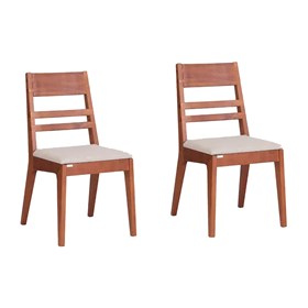 Conjunto 2 Cadeiras Saravia Em Madeira Maciça