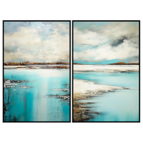 Conjunto 2 Quadros Decorativos Lac De Glace
