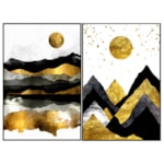 Conjunto 2 Quadros Decorativos Montagne Dorate