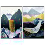 Conjunto 2 Quadros Decorativos Waterfall