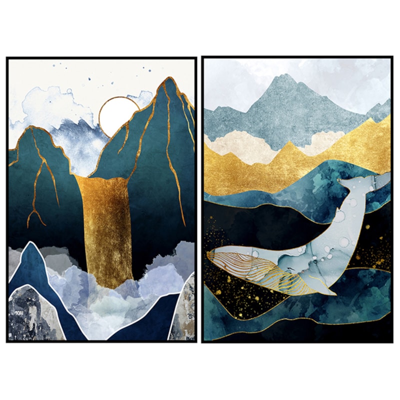 Conjunto 2 Quadros Decorativos Waterfall