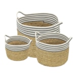 Conjunto 3 Cestos Lilah Em Fibra Natural