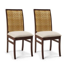 Conjunto de 2 Cadeiras Giovan em Madeira Maciça - Canela