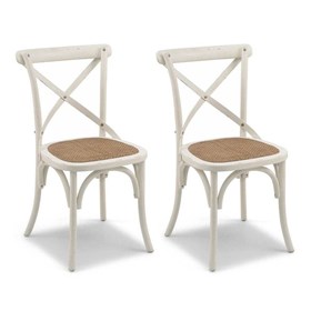 Conjunto de 2 Cadeiras Juárez em Madeira Maciça - Branca