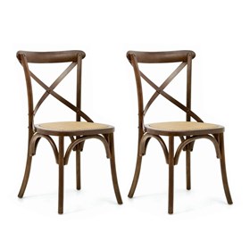 Conjunto de 2 Cadeiras Juárez em Madeira Maciça - Canela