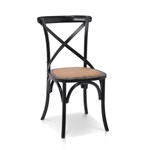 Conjunto de 2 Cadeiras Juárez em Madeira Maciça - Preta