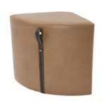 Conjunto Mesa De Centro Sallad Preto E 4 Puffs Em Tecido