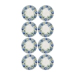 Conjunto Mesa Posta Com Toalha Quadrada Floral Azul