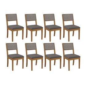 Conjunto Sala De Jantar Com Mesa Retangular Bia E 8 Cadeiras Sirius