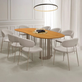 Conjunto Sala De Jantar Mesa Alameda E 8 Cadeiras Belluzzi