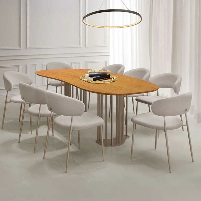 Conjunto Sala De Jantar Mesa Alameda E 8 Cadeiras Belluzzi