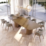 Conjunto Sala De Jantar Mesa Dunas 260cm E 8 Cadeiras Grise