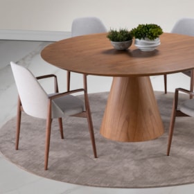 Conjunto Sala De Jantar Mesa Durand 148cm E 4 Cadeiras Oliva