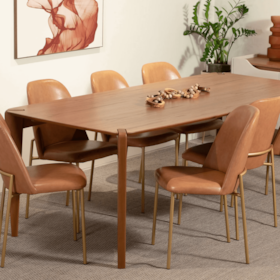 Conjunto Sala De Jantar Mesa Harmony Retangular 219cm Com 8 Cadeiras Lucille