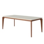 Conjunto Sala De Jantar Mesa Lauren 180cm E 6 Cadeiras Saga Linho