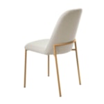 Conjunto Sala De Jantar Mesa Lintz C/ Tampo De Vidro E 6 Cadeiras Lucille Off White E Dourado